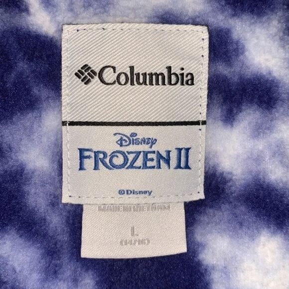 Columbia Disney Frozen II Kids Fleece Jacket L Blue Tie-Dye - Picture 4 of 8